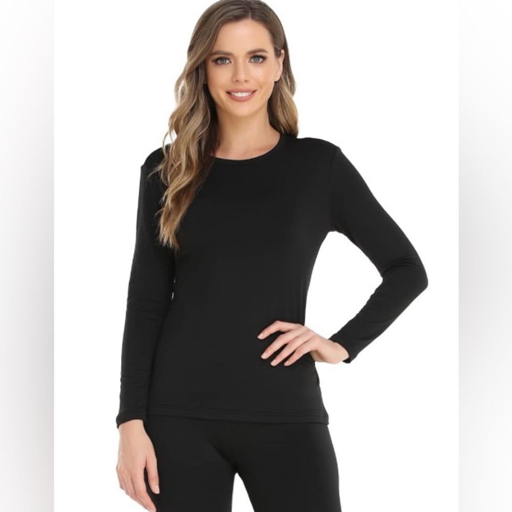 NWOT Meerti Long Sleeve Thermal Top in Black -‎ Size S